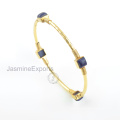 Schönes 18k Gold Lapis Armband, 925 Sterlingsilber-Armband-Schmucksachen für Großhandelslieferant